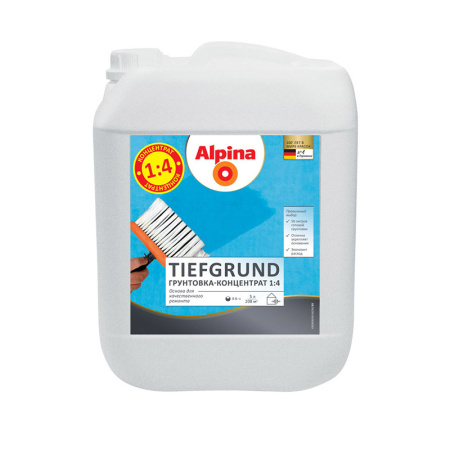 Изображение: грунтовка нв п 1 д alpina tiefgrund концентрат 5 л / 5,1 кг в Лиде