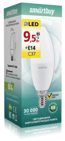Лампа светодиодная (LED) Smartbuy-C37-9,5W/3000/Е14 в Лиде - изображение Изображение: лампа светодиодная (led) smartbuy-c37-9,5w/3000/е14 в Лиде