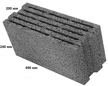 Изображение: блоки керамзитобетонные (490х200х240) строительные термокомфорт щелевые (на под.60шт) в Лиде