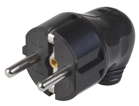 Вилка угловая с/з с выкл. черная в Лиде - изображение Изображение: вилка угловая с/з с выкл. черная в Лиде