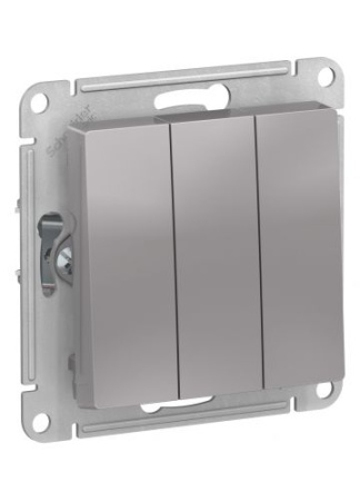 Выключатель  AtlasDesign 3-кл. (алюминий) т.м.Schneider Electric в Лиде - изображение Изображение: выключатель  atlasdesign 3-кл. (алюминий) т.м.schneider electric в Лиде