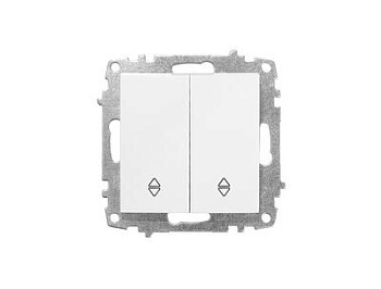 Выключатель Zena Vega 2-кл проходной, белоснежный, т.м.EL-BI в Лиде - картинка Картинка: выключатель zena vega 2-кл проходной, белоснежный, т.м.el-bi в Лиде