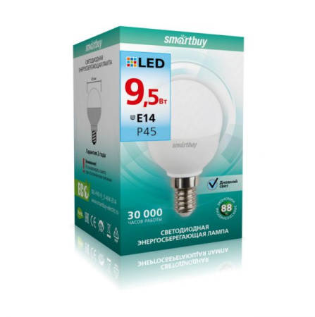 Изображение: светодиодная (led) лампа smartbuy-p45-9,5w/4000/e14 (sbl-p45-9_5-40k-e14)/100 в Лиде