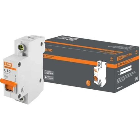 Выключатель авт.ВА47-63 1Р 40А 4,5кА х-ка с TDM  в Лиде - изображение Изображение: выключатель авт.ва47-63 1р 40а 4,5ка х-ка с tdm  в Лиде