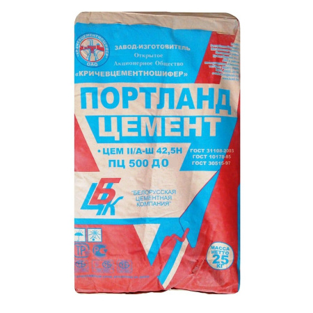 Изображение: портландцемент цем i 42,5-н гост 31108-2020 в таре  по 25кг (бумажные мешки)   в Лиде