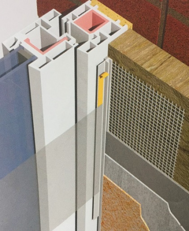 Изображение: профиль пвх  оконный примыкающий 6мм  l=2,4м с сеткой (30 шт/уп)  в Лиде