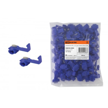 Ответвитель ОВ-2 1-2,5мм2  (синий) (100 шт) TDM  в Лиде - изображение Изображение: ответвитель ов-2 1-2,5мм2  (синий) (100 шт) tdm  в Лиде