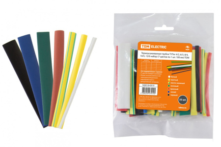 Трубка термоусаживаемая ТУТ нг. d=8/4  НАБОР (7 цветов по 3шт. 100мм) TDM в Лиде - изображение Изображение: трубка термоусаживаемая тут нг. d=8/4  набор (7 цветов по 3шт. 100мм) tdm в Лиде