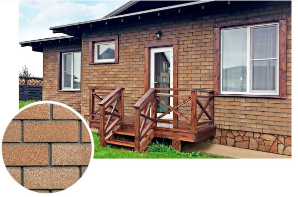 Плитка фасадная ТЕХНОНИКОЛЬ HAUBERK Песчаный кирпич  в Лиде - изображение Изображение: плитка фасадная технониколь hauberk песчаный кирпич  в Лиде