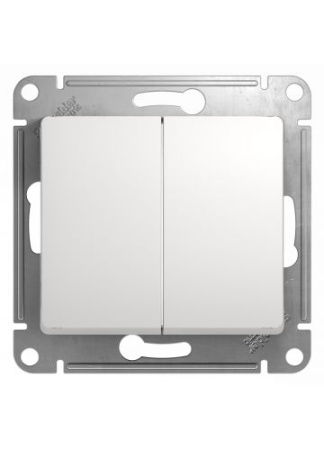 Выключатель Glossa 2-кл (белый)  Schneider Electric в Лиде - изображение Изображение: выключатель glossa 2-кл (белый)  schneider electric в Лиде