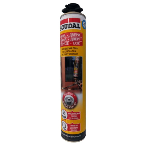 Пена монтажная пистолетная "Soudal" ОКНА ДВЕРИ (750 мл)