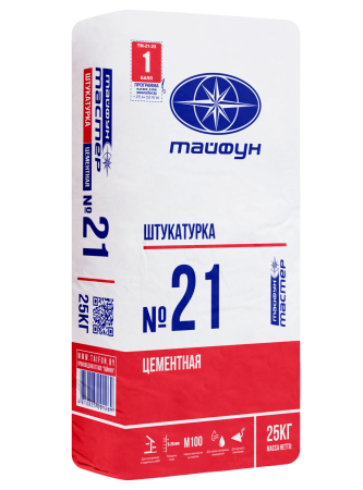 Изображение: смесь штукатурная тайфун-мастер № 21 цементная (25кг) в Лиде