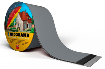 Изображение: лента герметизирующая  10смх3м самоклеящаяся nicoband (темно-серая) в Лиде