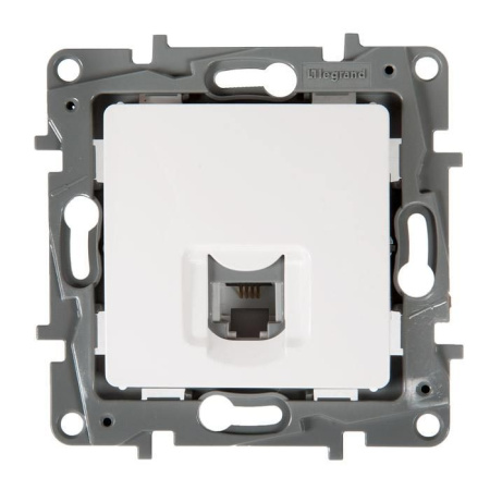 Розетка телеф RJ11 (белая) Etika в Лиде - изображение Изображение: розетка телеф rj11 (белая) etika в Лиде