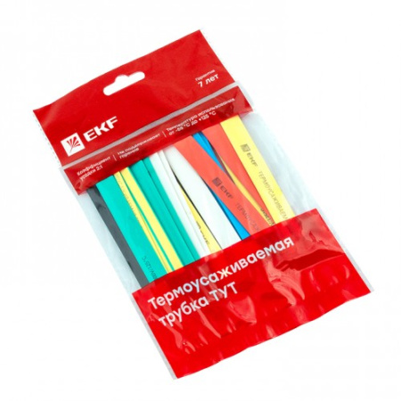 Термоусаживаемая трубка ТУТ 12/6 набор:7 цветов по 3шт. 100мм. EKF PROxima в Лиде - изображение Изображение: термоусаживаемая трубка тут 12/6 набор:7 цветов по 3шт. 100мм. ekf proxima в Лиде