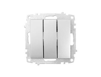 Выключатель Zena Vega 3-кл, серебро т.м.EL-BI в Лиде - картинка Картинка: выключатель zena vega 3-кл, серебро т.м.el-bi в Лиде