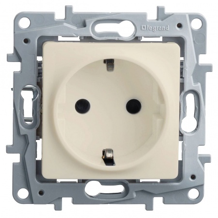 Розетка 2P+E нем.стд. (слоновая кость)  Etika т.м.Legrand в Лиде - изображение Изображение: розетка 2p+e нем.стд. (слоновая кость)  etika т.м.legrand в Лиде