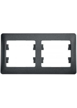 Рамка Glossa 2-пост, гориз. антрацит т.м.Schneider Electric в Лиде - изображение Изображение: рамка glossa 2-пост, гориз. антрацит т.м.schneider electric в Лиде