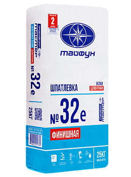 Картинка: шпатлевка цементная тайфун-мастер № 32-е белая финишная (25кг) в Лиде