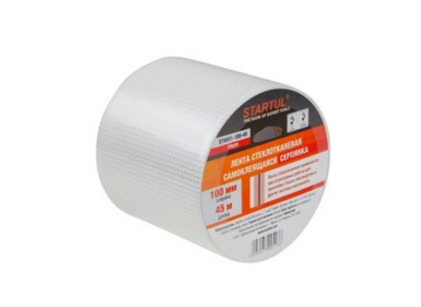 Изображение: лента стеклотканевая (серпянка) 100ммх45м самоклеющая startul profi  в Лиде