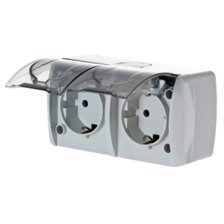 Розетка Eva с крышкой с/з,наружная,IP54, т.м.EL-BI в Лиде - изображение Изображение: розетка eva с крышкой с/з,наружная,ip54, т.м.el-bi в Лиде