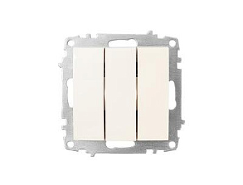 Выключатель Zena Vega 3-кл, кремовый т.м.EL-BI в Лиде - картинка Картинка: выключатель zena vega 3-кл, кремовый т.м.el-bi в Лиде