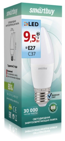 Изображение: лампа светодиодная (led) smartbuy-c37-9,5w/4000/е27 в Лиде
