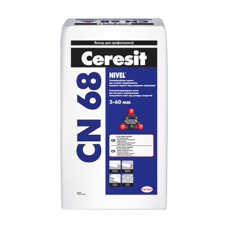 Изображение: смесь сухая самовыравнивающаяся растворная ceresit cn68 для стяжек (гипсоцементная)  (25кг) в Лиде