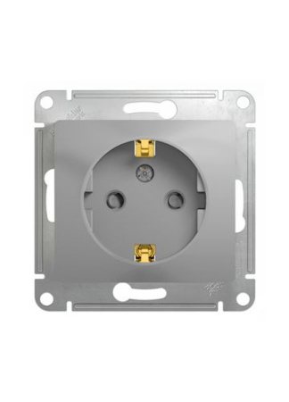 Розетка Glossa GSL000345 с/з с/ш, алюм. т.м.Schneider Electric в Лиде - изображение Изображение: розетка glossa gsl000345 с/з с/ш, алюм. т.м.schneider electric в Лиде