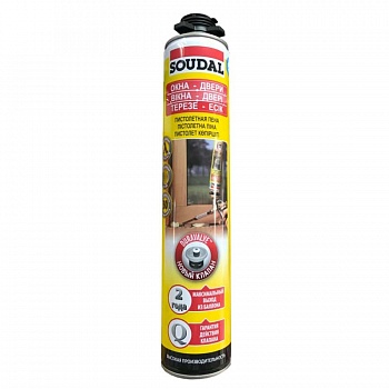 Пена монтажная пистолетная "Soudal" ОКНА ДВЕРИ (750 мл)