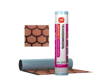 Изображение: черепица рулонная технониколь бобровый хвост, красная (8 м2/рул) в Лиде