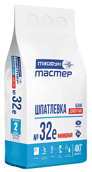Картинка: тайфун-мастер № 32-е шпатлевка белая цементная финишная (4кг) в Лиде