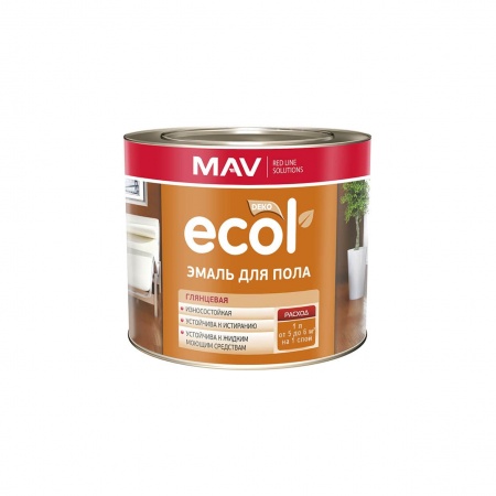 Изображение: эмаль ecol для пола (пф-266) светло-коричневая-1 глянцевая 1,0л (0,9кг) в Лиде