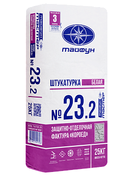 Картинка: штукатурка тайфун-мастер № 23,2 белая с фактурой короед 2мм (25кг) в Лиде