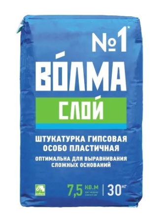 Изображение: смесь сухая гипсовая штукатурная волма-слой (30кг)  в Лиде