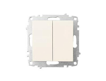 Выключатель Zena Vega 2-кл, кремовый т.м.EL-BI в Лиде - картинка Картинка: выключатель zena vega 2-кл, кремовый т.м.el-bi в Лиде