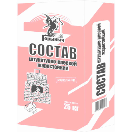 Изображение: состав штукатурно-клеевой жаростойкий горыныч 25 кг в Лиде