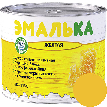 Эмаль ПФ-115 С ЭМАЛЬКА для наружных и внутренних работ желтая 2,0л (1,9кг) в Лиде - картинка Картинка: эмаль пф-115 с эмалька для наружных и внутренних работ желтая 2,0л (1,9кг) в Лиде