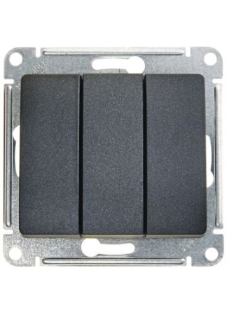 Выключатель Glossa 3-кл. антрацит  т.м.Schneider Electric в Лиде - изображение Изображение: выключатель glossa 3-кл. антрацит  т.м.schneider electric в Лиде