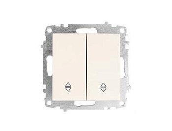 Картинка: выключатель zena vega 2-кл проходной, кремовый т.м.el-bi в Лиде