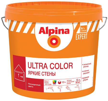 Изображение: краска вд-ак alpina expert ultra color base 3 (яркие стены база 3), 2,35 л/3,7кг в Лиде