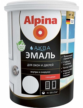 Эмаль акриловая водно-дисперсионная Alpina Аква для окон и дверей глянцевая 2,5 л/3,05 кг в Лиде - картинка Картинка: эмаль акриловая водно-дисперсионная alpina аква для окон и дверей глянцевая 2,5 л/3,05 кг в Лиде