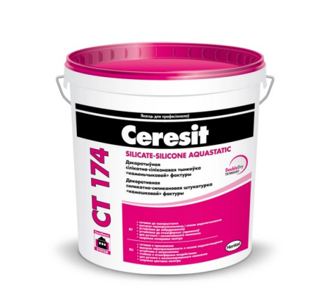 Штукатурка силикатно-силиконовая "камешковая" Ceresit СТ174 (1,5мм)  25кг  в Лиде - изображение Изображение: штукатурка силикатно-силиконовая "камешковая" ceresit ст174 (1,5мм)  25кг  в Лиде