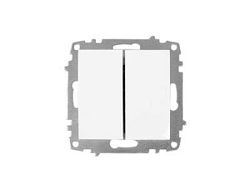 Выключатель Zena Vega 2-кл, белоснежный т.м.EL-BI в Лиде - картинка Картинка: выключатель zena vega 2-кл, белоснежный т.м.el-bi в Лиде