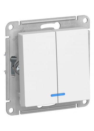 Выключатель AtlasDesign ATN000153 2-кл. с/подсв., (белый) т.м.Schneider Electric в Лиде - изображение Изображение: выключатель atlasdesign atn000153 2-кл. с/подсв., (белый) т.м.schneider electric в Лиде